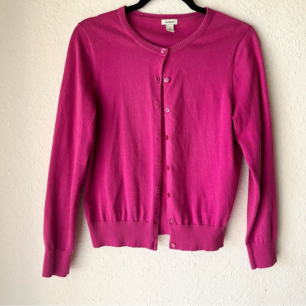 L.L. Bean Comfy Soft Supima Cotton Dainty Feminine Cardigan Office Preppy Cozy